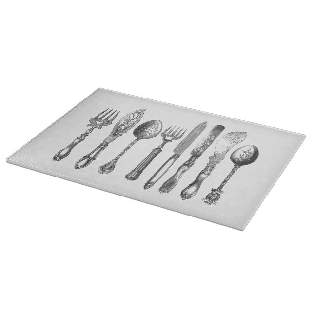 Planche À Découper 1800s blancs de couteau de cuillère de fourchette (Coin)
