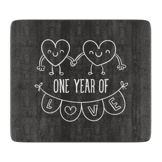 Planche À Découper 1er Anniversaire Décoratif Verre Décoratif (Devant)