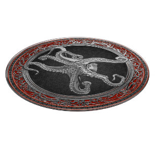 Planche À Découper [200] Sacred Silver Octopus dans Posture défensive