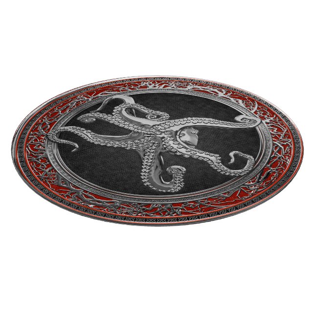 Planche À Découper [200] Sacred Silver Octopus dans Posture défensive (Coin)