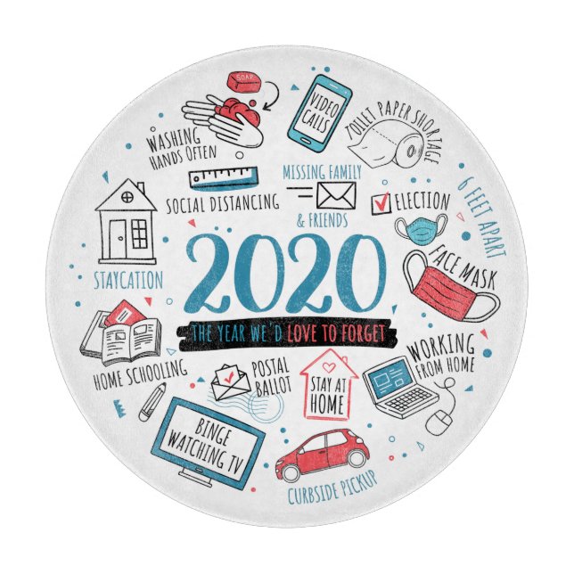 Planche À Découper 2020 Activités de quarantaine Cadeau commémoratif (Devant)