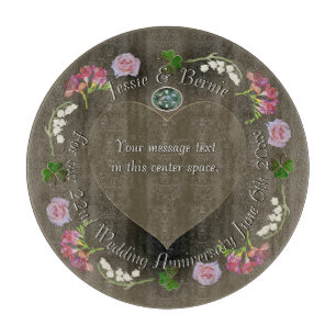 Planche À Découper 22e anniversaire du Mariage Floral