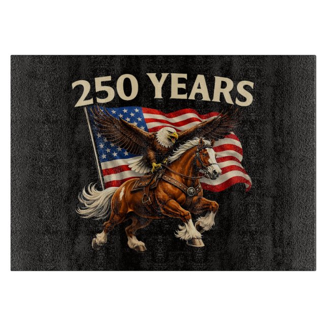 Planche À Découper 250e anniversaire USA Cheval de l'Ouest Aigle (Devant)