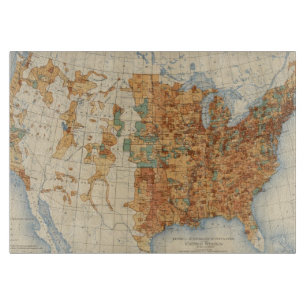 Planche À Découper 25 densités d'augmentation de la population, USA,