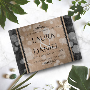 Planche À Découper 28e anniversaire du Mariage de lin élégant