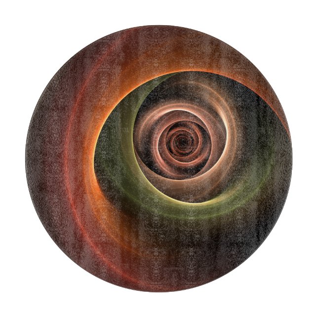 Planche À Découper 3D Spirale Abstraite couleurs chaudes Art fractal  (Devant)