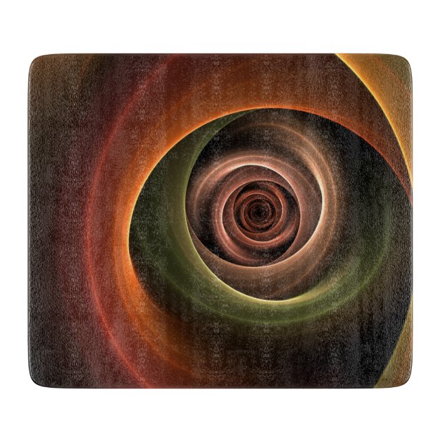 Planche À Découper 3D Spirale Abstraite couleurs chaudes Art fractal  (Devant)