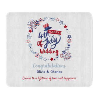 Planche À Découper 4th of July Wedding | Personalized Bride & Groom 