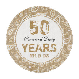 Planche À Découper 50e anniversaire d'Mariage d'or Motif Paisley