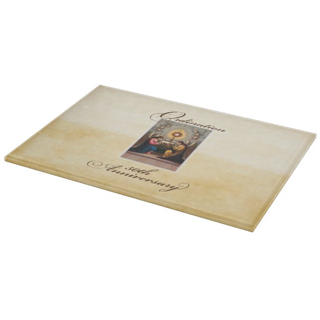 Planche À Découper 50e anniversaire d'ordination Anges à l'autel (Coin)