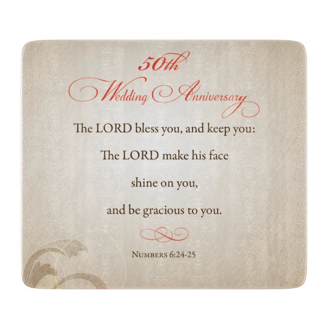 Planche À Découper 50e anniversaire du Mariage, le Seigneur religieux (Devant)