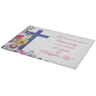 Planche À Découper 60e Anniversaire, Nun, Religious Life Cross