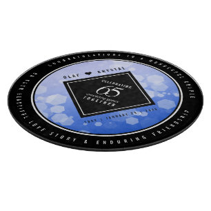 Planche À Découper 65e anniversaire de l'élégant Mariage Blue Sapphir