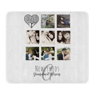 Planche À Découper 8 x PHOTO COLLAGE Newlywed Personalized WEDDING