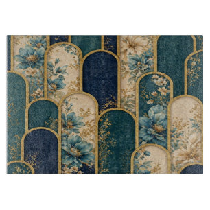 Planche à découper à motif floral doré – Cuisine é