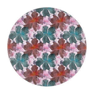 Planche à découper à motif floral tropical sans co