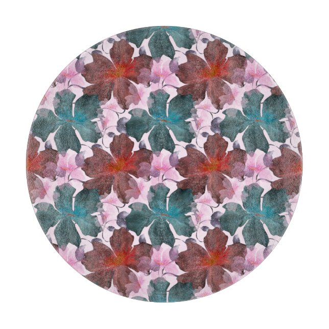 Planche à découper à motif floral tropical sans co (Devant)