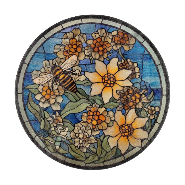 Planche À Découper Abeille en verre coloré (Devant)