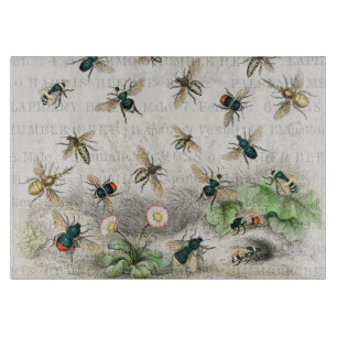 Planche À Découper Abeille Reine Entomologie Botanique Vintage