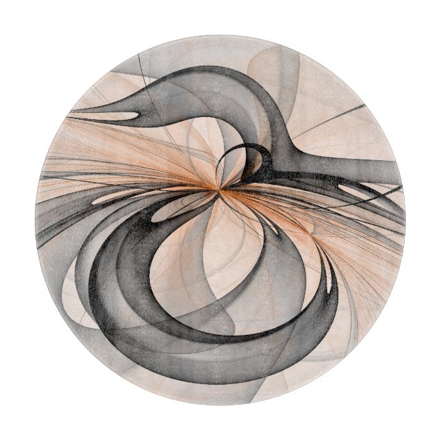 Planche À Découper Abstrait Anthracite Grey Sienna Art moderne fracta (Devant)