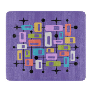 Planche À Découper Abstrait Atomique Rétro Coloré Moderne de Milieu d
