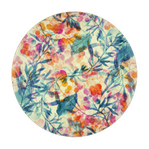 Planche À Découper Abstrait fleuri : herbes, fleurs motif.