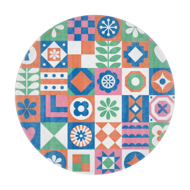 Planche À Découper Abstrait Floral Scandinavian Folk Motif (Devant)