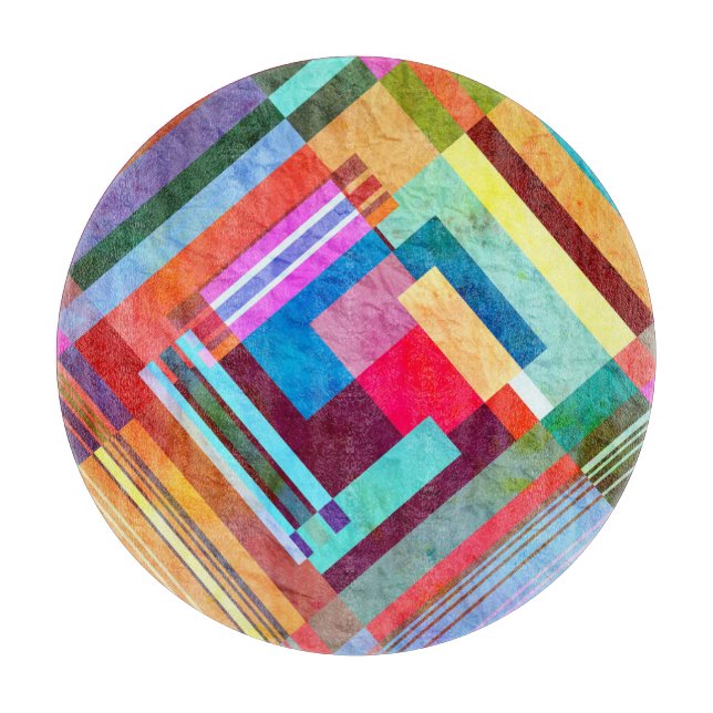 Planche À Découper Abstrait géométrique, arrière - plan de couleur gr (Devant)