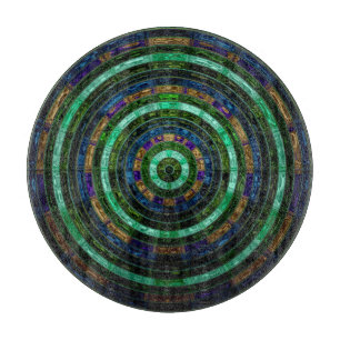 Planche À Découper Abstrait Motif de mosaïque #11 Coussin rond