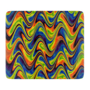 Planche À Découper Abstrait Multicolore Ondulé
