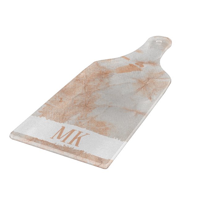 Planche À Découper Abstrait tourbillon en marbre blanc et rose (Coin)