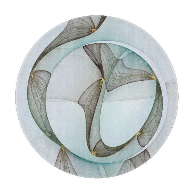 Planche À Découper Abstrait Turquoise Brown Gold Elegance (Devant)