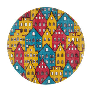 Planche À Découper Abstrait urbain : motif urbain vintage