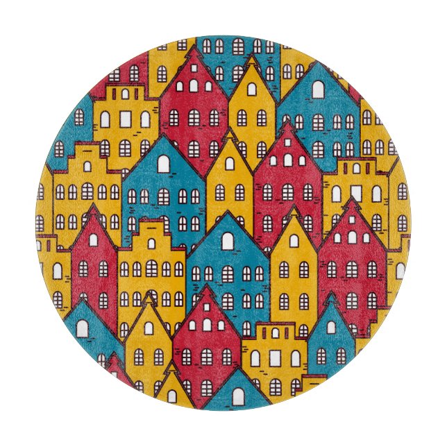 Planche À Découper Abstrait urbain : motif urbain vintage (Devant)