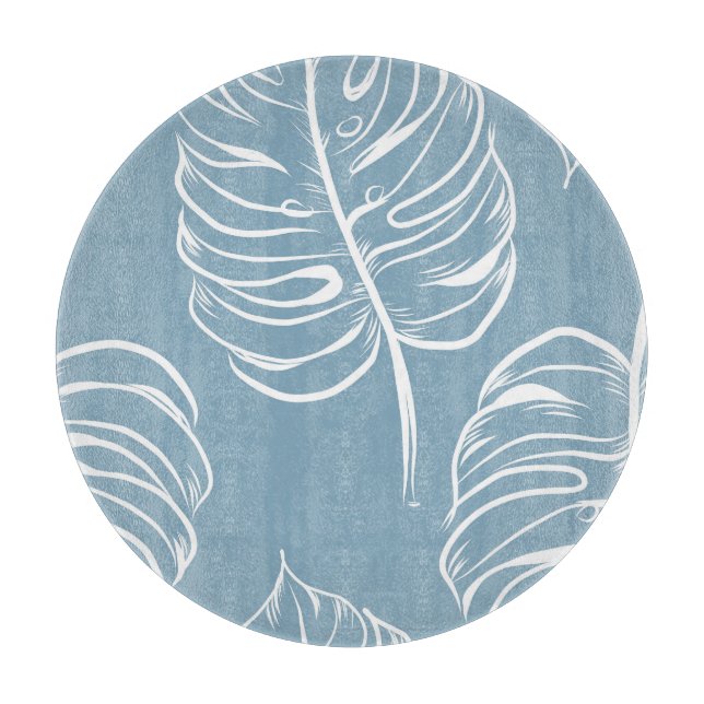 Planche À Découper Abstraite Feuille Tropicale : Verdure transparente (Devant)