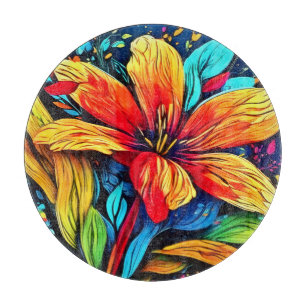 Planche À Découper Abstraite flambée florale