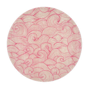 Planche À Découper Abstraits coups ondulés, motif vintage.