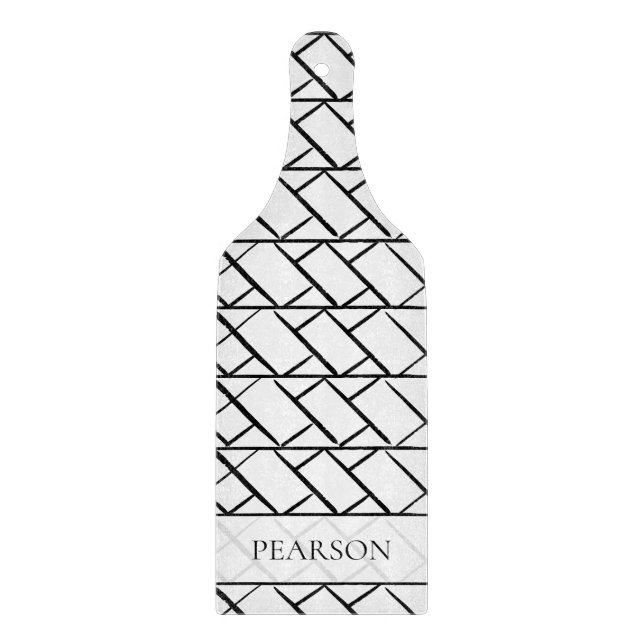 Planche À Découper Accroche d'os de cerne noir et blanc personnalisée (Devant)