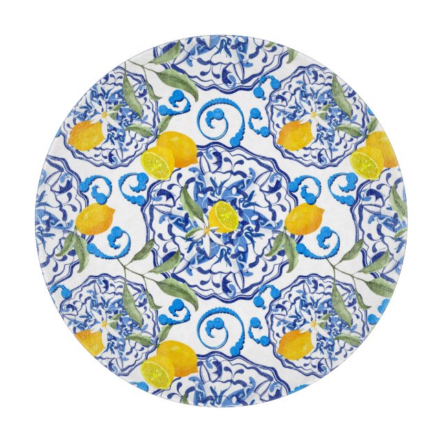 Planche À Découper Acitrus d'été, boho, bohème, floral méditerranéen  (Devant)