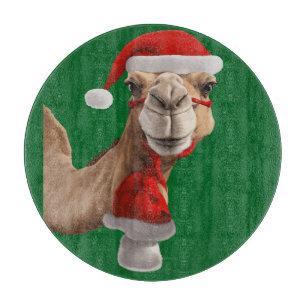 Planche À Découper Adorable Chameau mignon portant le chapeau de Noël