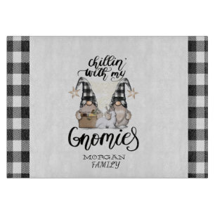 Planche À Découper Adorable mignonne Gnomes Black Buffalo Plaid
