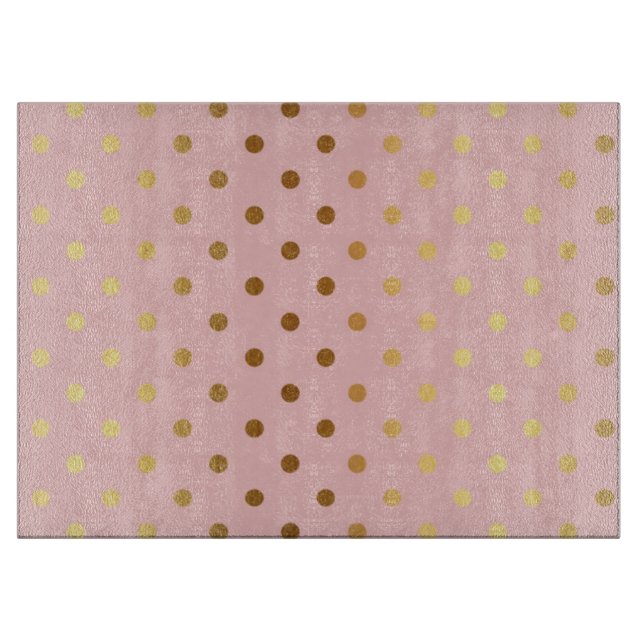 Planche À Découper Adorables Faux Gold Fleurs à pois (Devant)