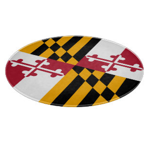 Planche À Découper Affichage élégant de drapeau d'état du Maryland