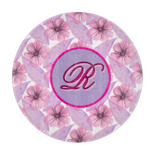 Planche À Découper Affiche à motif floral personnalisé à l'aquarelle