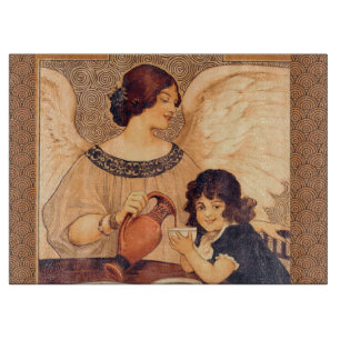Planche À Découper Affiche Antique d'Ange au Chocolat Français : Art