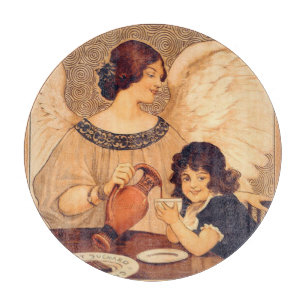 Planche À Découper Affiche Antique d'Ange au Chocolat Français : Art