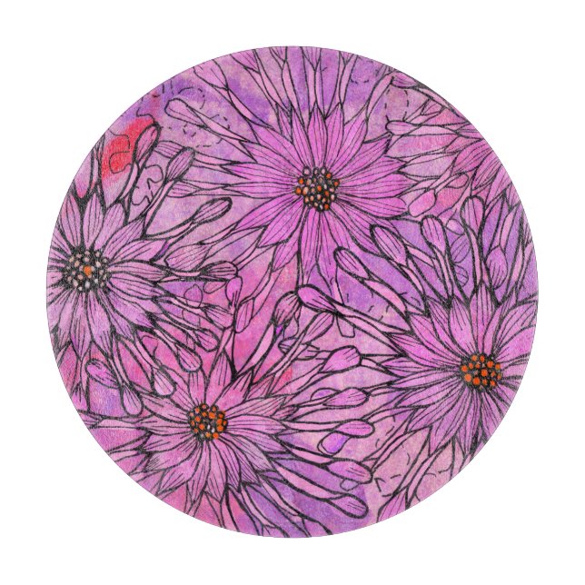 Planche À Découper African Daisy Cape Daisies Fleurs roses Art Floral (Devant)