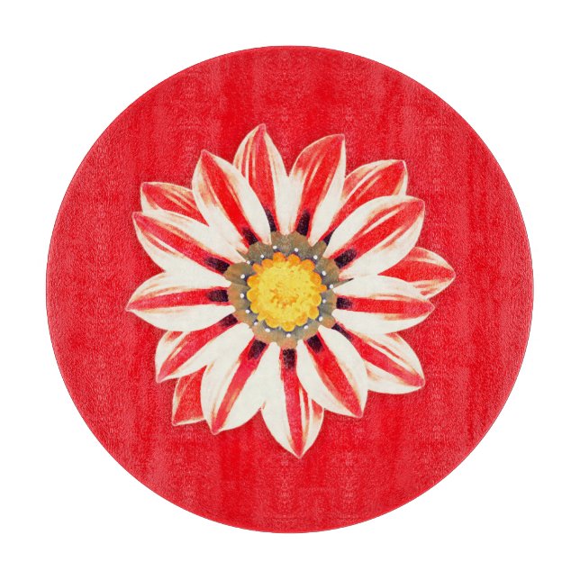 Planche À Découper Afrique / Gazania - Rouge et blanc rayé (Devant)
