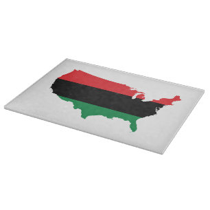 Planche À Découper Afro-Américain _ Couleurs rouge, noir et vert