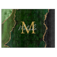 Agate Marbre Vert et Or